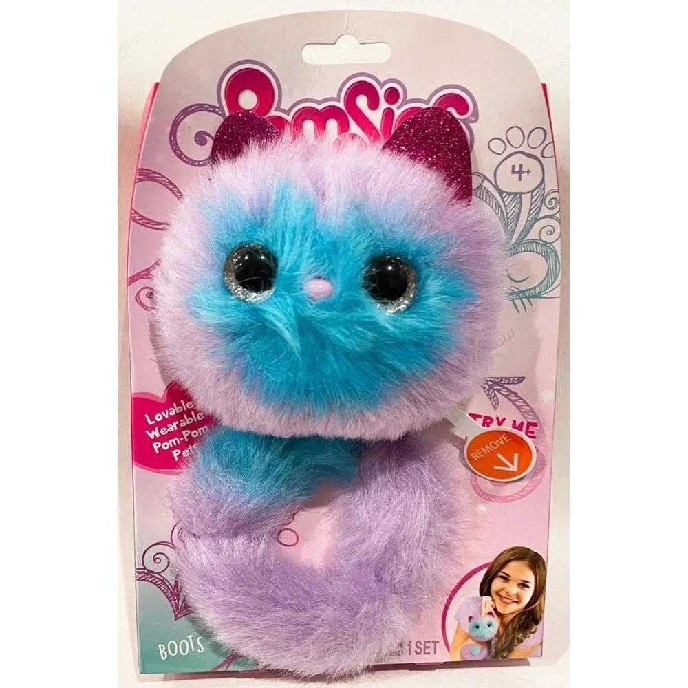 New Pomsies Boots Purple Blue Interactive Plush Kids Toy